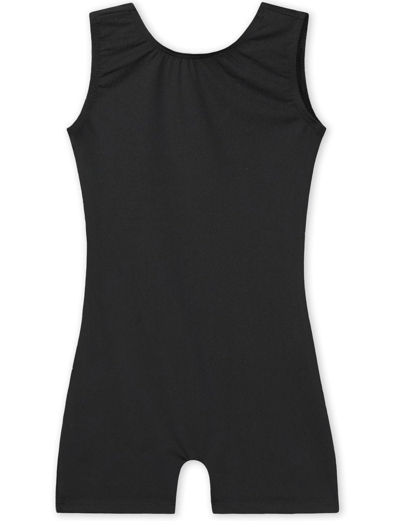 Nokecina Leotard for Girls Gymnastics Size 7-8 Years Old Black Workout Bodysuits One Piece Kids Biketards