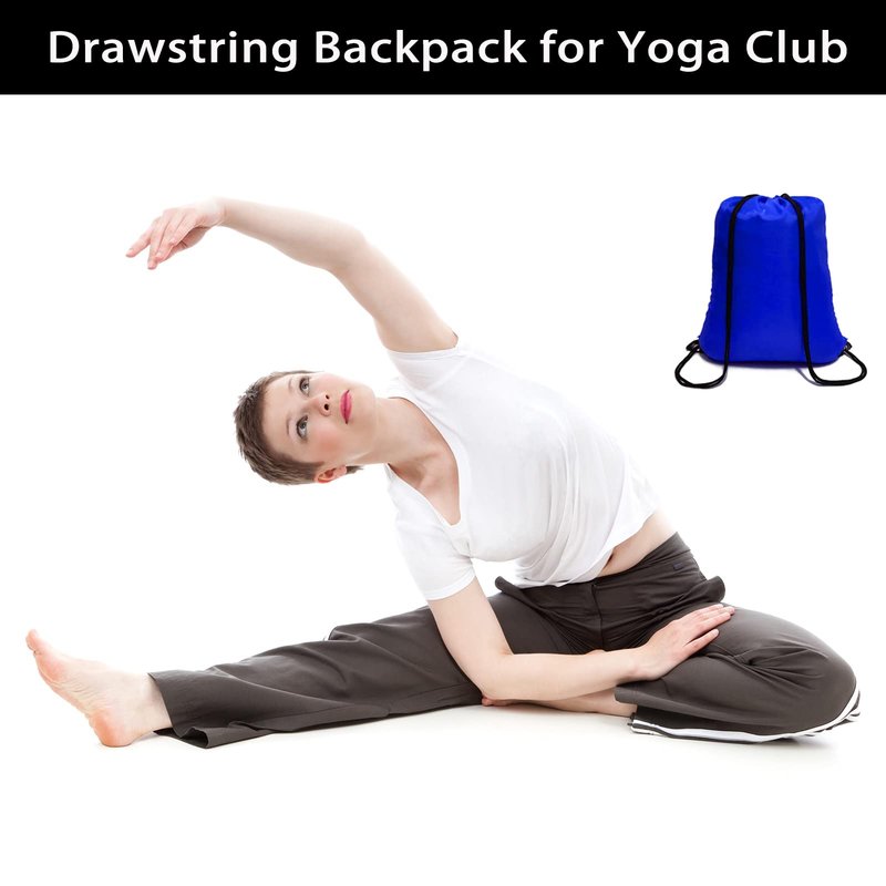 CAIHONG 100 Pack Drawstring Backpack Royal Blue Bulk Drawstring Bags Nylon String Backpack Gym Cinch Sack Backpack Sport Bag Draw String Party Bags