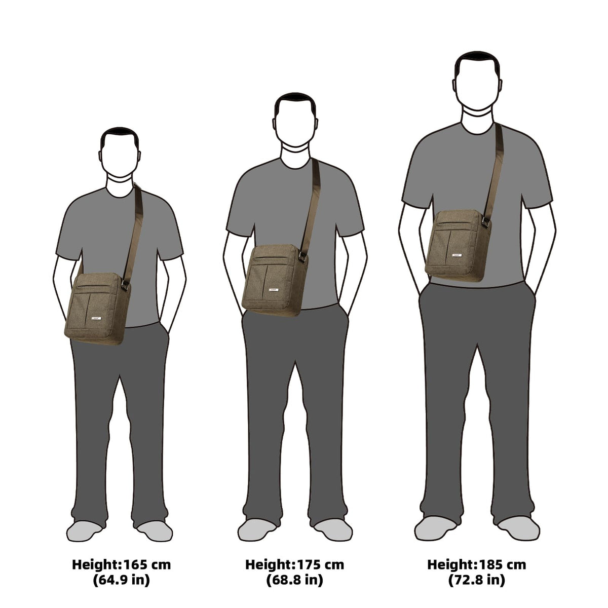 KL928 Men's Messenger Bag - Crossbody Shoulder Bags Travel Bag Man Purse Casual Sling Pack for Work Business (Brown)