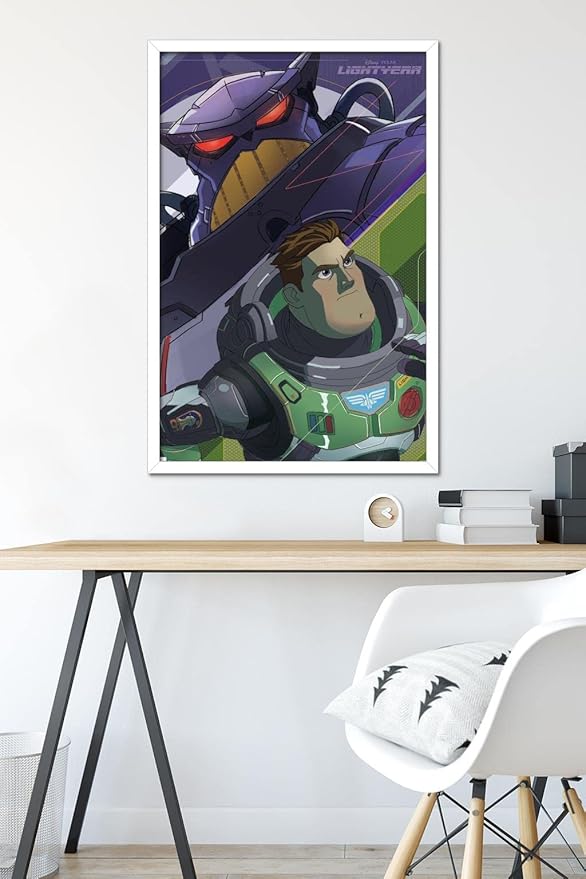 Trends International Disney Pixar Lightyear - Buzz and Zurg Wall Poster, 22.375" x 34", White Framed Version