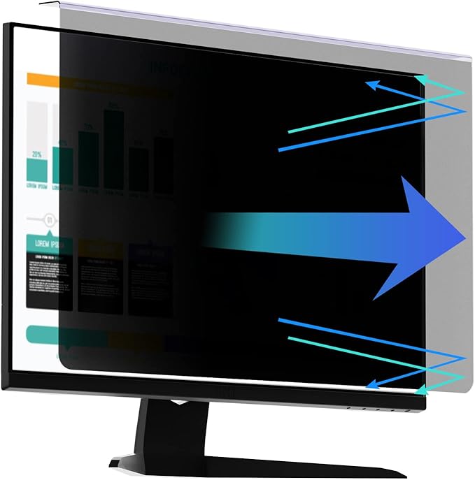 Computer Privacy Screen Protector for 20, 20.2, 21.5, 21.6, 22 Inches - 16:9/16:10 Aspect Ratio Monitor Anti Blue Light Widescreen Filter Hanging Type Easy Installation Shield for Desktop Computer