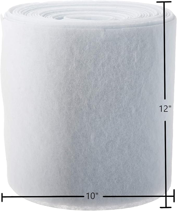 NORTHWEST ENTERPRISES Vent Filters Media Roll, 25ft x 12in x 1/8in Cut to Fit