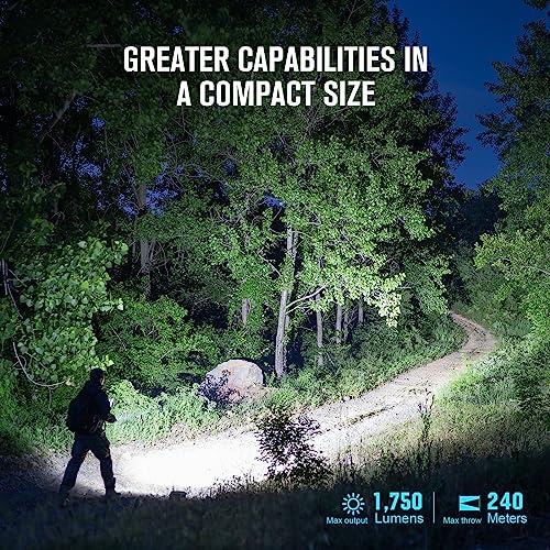 OLIGHT Warrior Mini3 Tactical Flashlight, Dual Switches LED Rechargeable Light with MCC3 Charger, 1750 Lumens Powerful EDC Light for Camping, Emergency and Outdoor (Black)