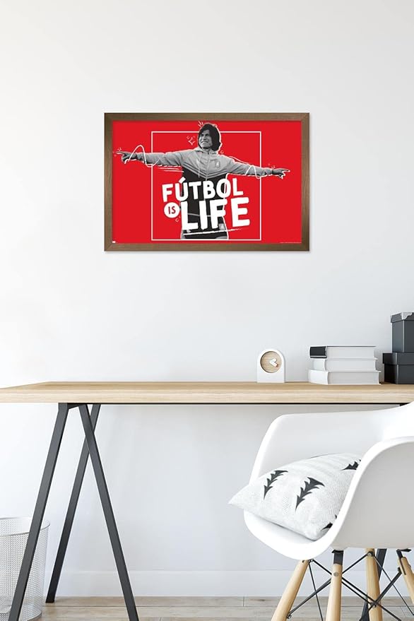 Ted Lasso - Futbol is Life Wall Poster, 22.4L" x 14.7W", Bronze Framed Version