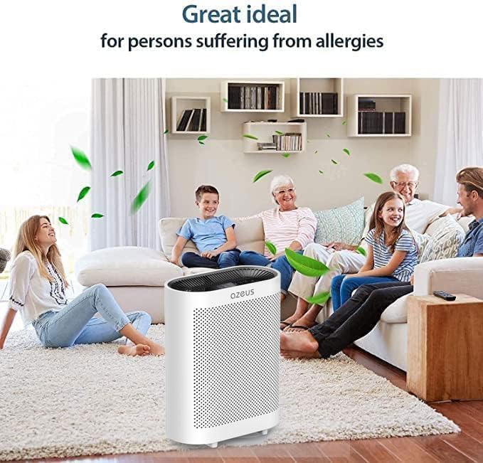 AZEUS True HEPA Air Purifier for Home, UV light | Ionic Generator | Office or