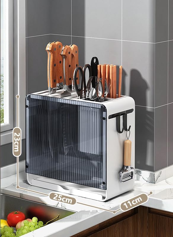 KBOX811 Knife Holder Organizer Stainless Steel Rack This multifunctional kitchen storage rack with Utensil (white) version:No cutting board rack
