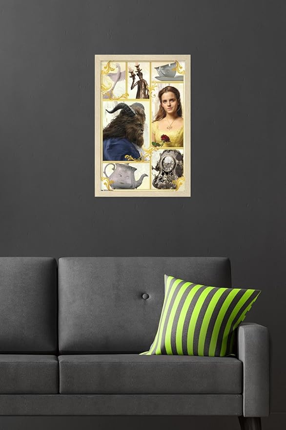 Trends International Disney Beauty And The Beast - Group Wall Poster, 22.4L x 14.7W, Blonde Framed Version