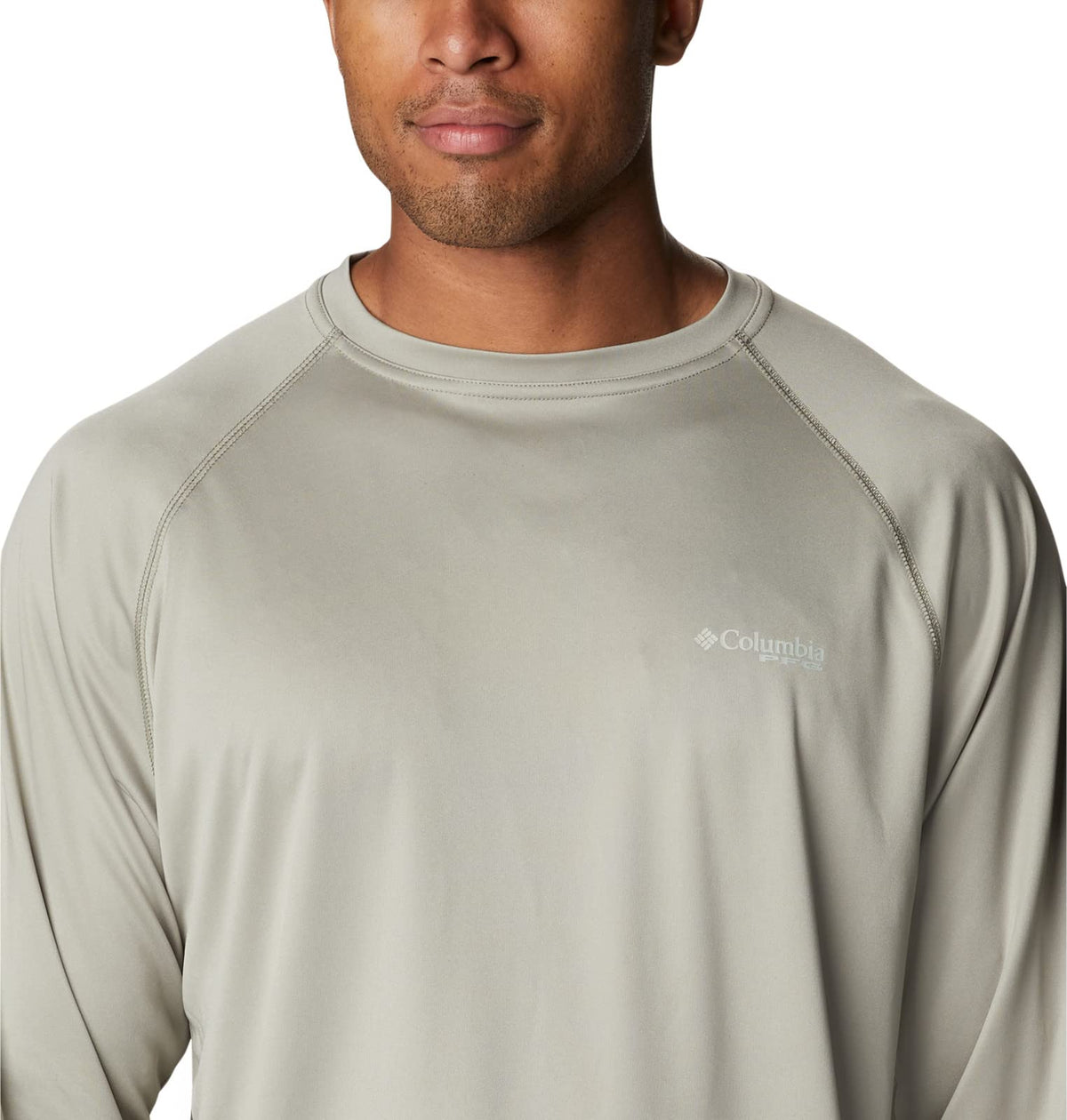 Columbia Men's Terminal Tackle Long Sleeve Shirt, Safari/Cool Green Logo, 3X Tall
