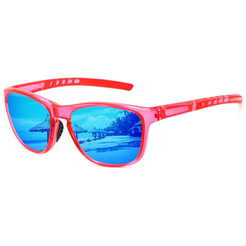 MEETSUN Polarized Sports Sunglasses for Women Men Driving Running Cycling Fishing Sun Glasses UV400 Protection Purple Pink Frame-Ice Blue Mirror Lens