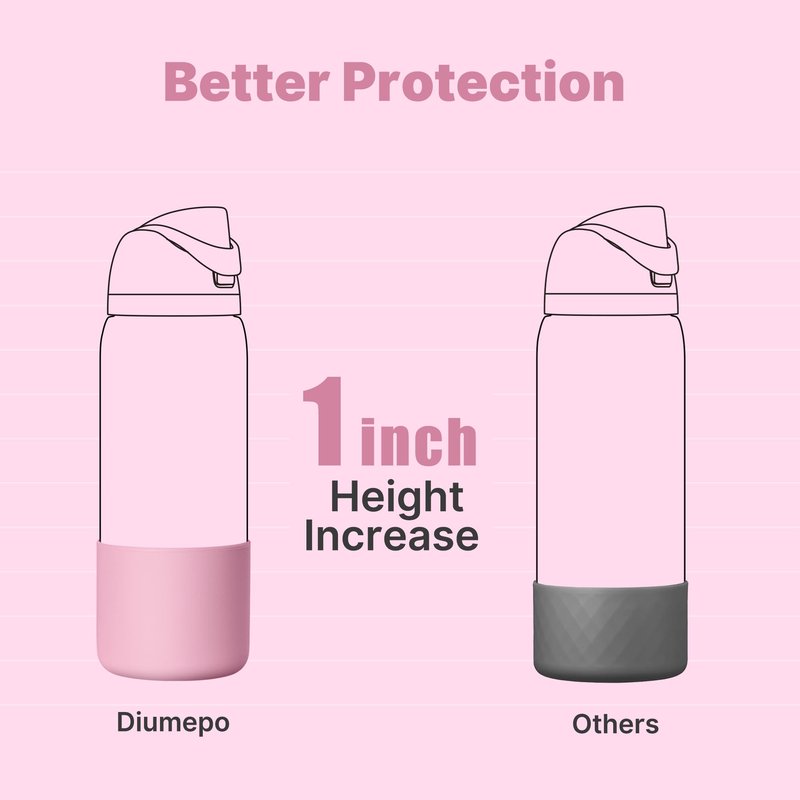 Diumepo Silicone Boot for 32 oz Owala Water Bottles, Anti-Slip Protective Sleeve for Owala Twist & FreeSip & Flip Insulated Water Bottle, Boot Bottom Base for Owala (Pink)