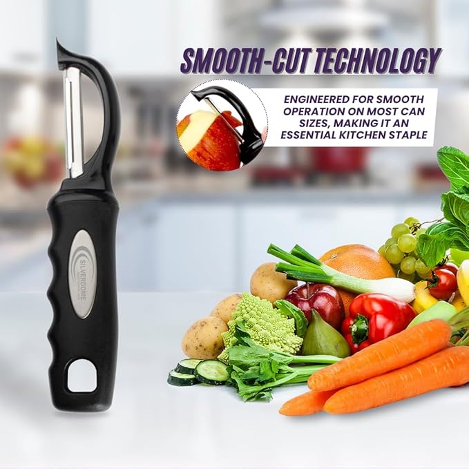 Silverdome Premium Swivel Peeler- Super Sharp Stainless Steel Blades for fast and efficient Kitchen Prep- Ergonomic Handle- Dishwasher Safe- Equipped with sharp tip to remove Blemishes on Vegetables