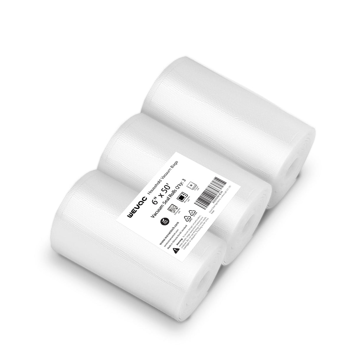 Wevac Vacuum Sealer Bags for Food 11x50 3 rolls, Food Saver Suction Channel