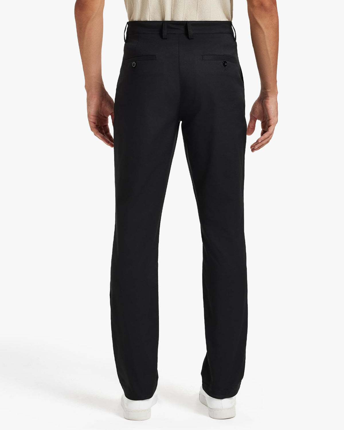 Men's Classic Fit Stretch Golf & Dress Pants 32'' - All-Day Comfort Performance Pants for Work, Business Casual & Travel Black, 34W x 32L
