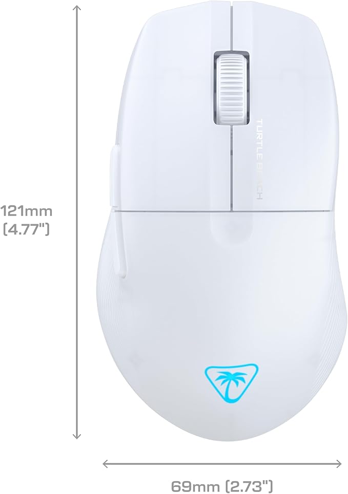 Turtle Beach Pure Air Wireless RGB Gaming Mouse, Ultra-Light 54g Ergonomic Design, 26000 DPI Optical Sensor, 125-Hour Rechargeable Battery, Dual Wireless + Bluetooth, Titan Optical Switches – White