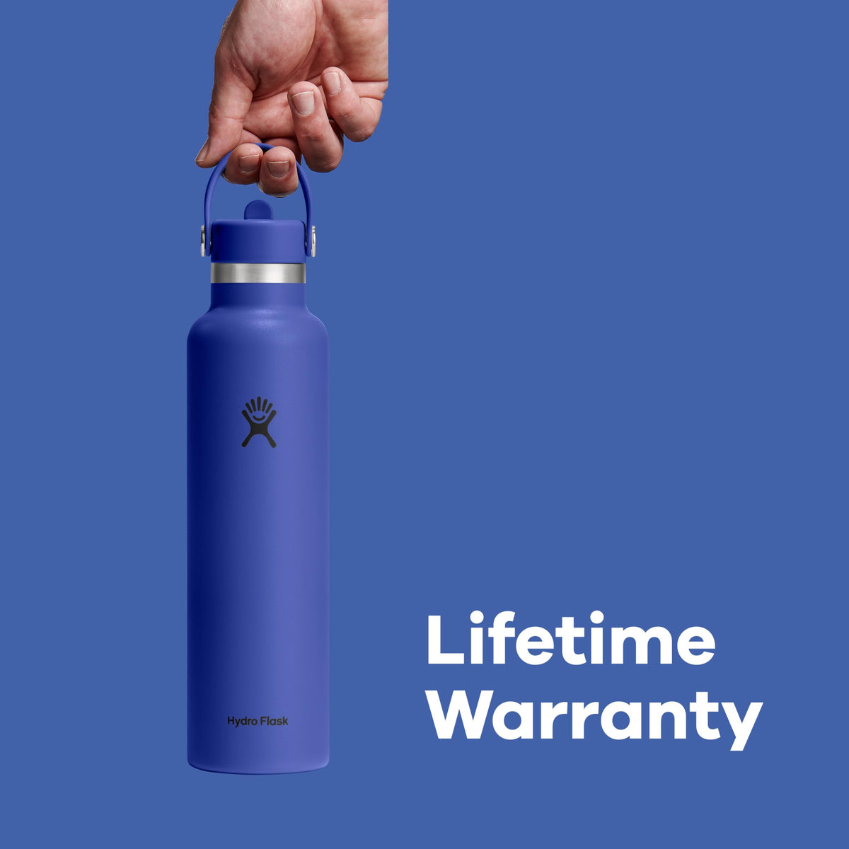 Hydro Flask Water Bottle - Insulated Stainless Steel - Straw Lid, Non Spill, Leakproof in 24 Oz Shale Gray
