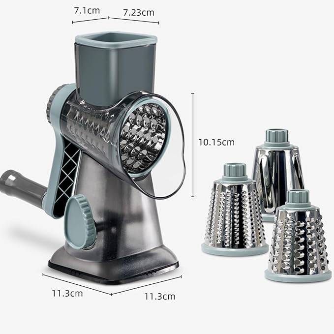 Eleko Meyar Cheese Grater with Handle, Multifunctional Manual Rotary Cheese Grater - Cheese Shredder Easily Chop Carrots, Potatoes, Vegetables and Fruits and Easy to Clean