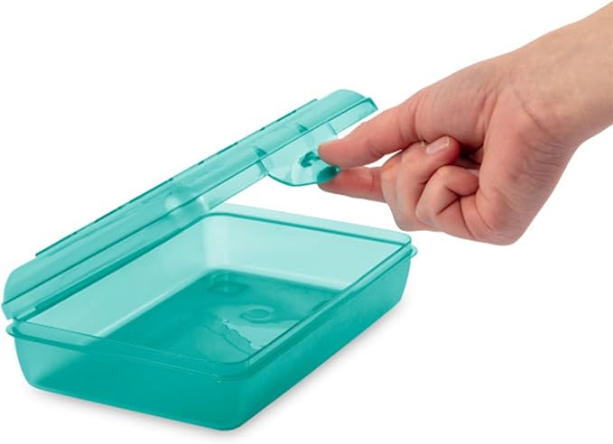 Sterilite Small Translucent Plastic Pencil Box Case with Lid for Office Supplies Pen Holders, Molokai Blue Tint (12 Pack)