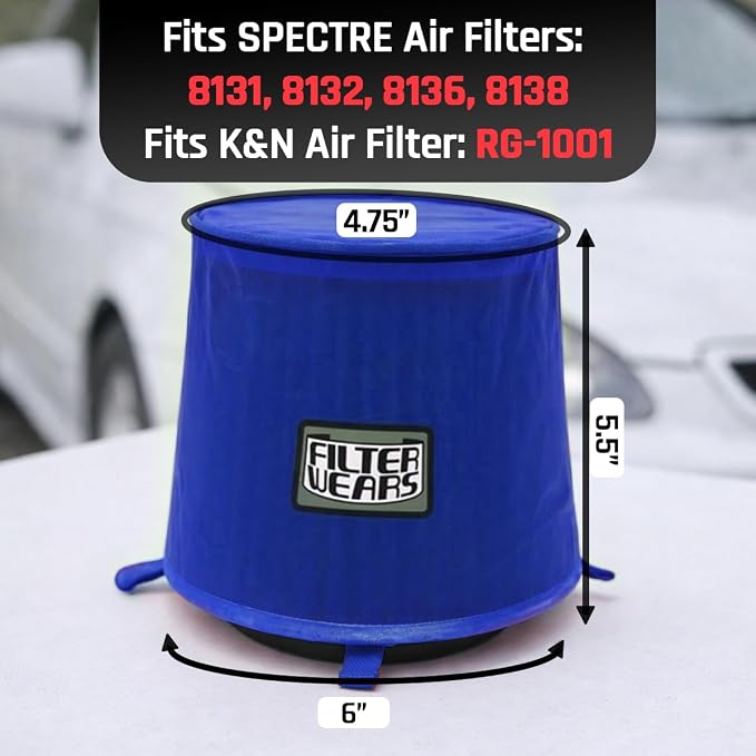 FILTERWEARS Pre-Filter F102L For SPECTRE Air Filters 8131 8132 8136 8138 K&N
