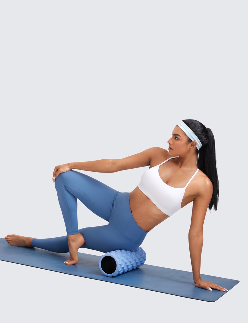 CRZ YOGA Butterluxe Y Back Sports Bras for Women - Padded Racerback Low Impact Spaghetti Thin Strap Workout Yoga Top White Medium