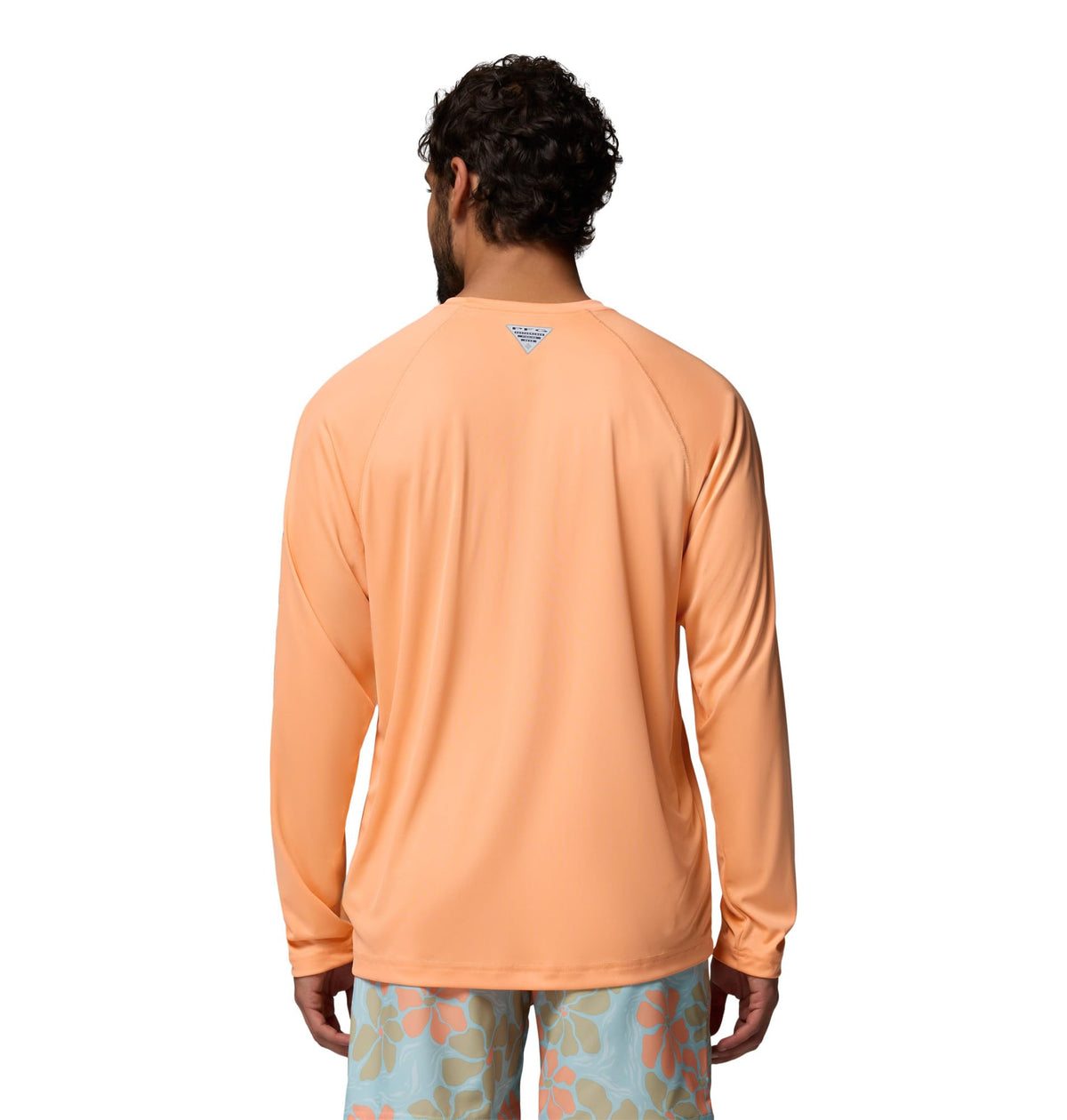 Columbia Men's PFG Terminal Tackle Long Sleeve Fishing Shirt, Bright Nectar/Ocean Teal Logo, 6X