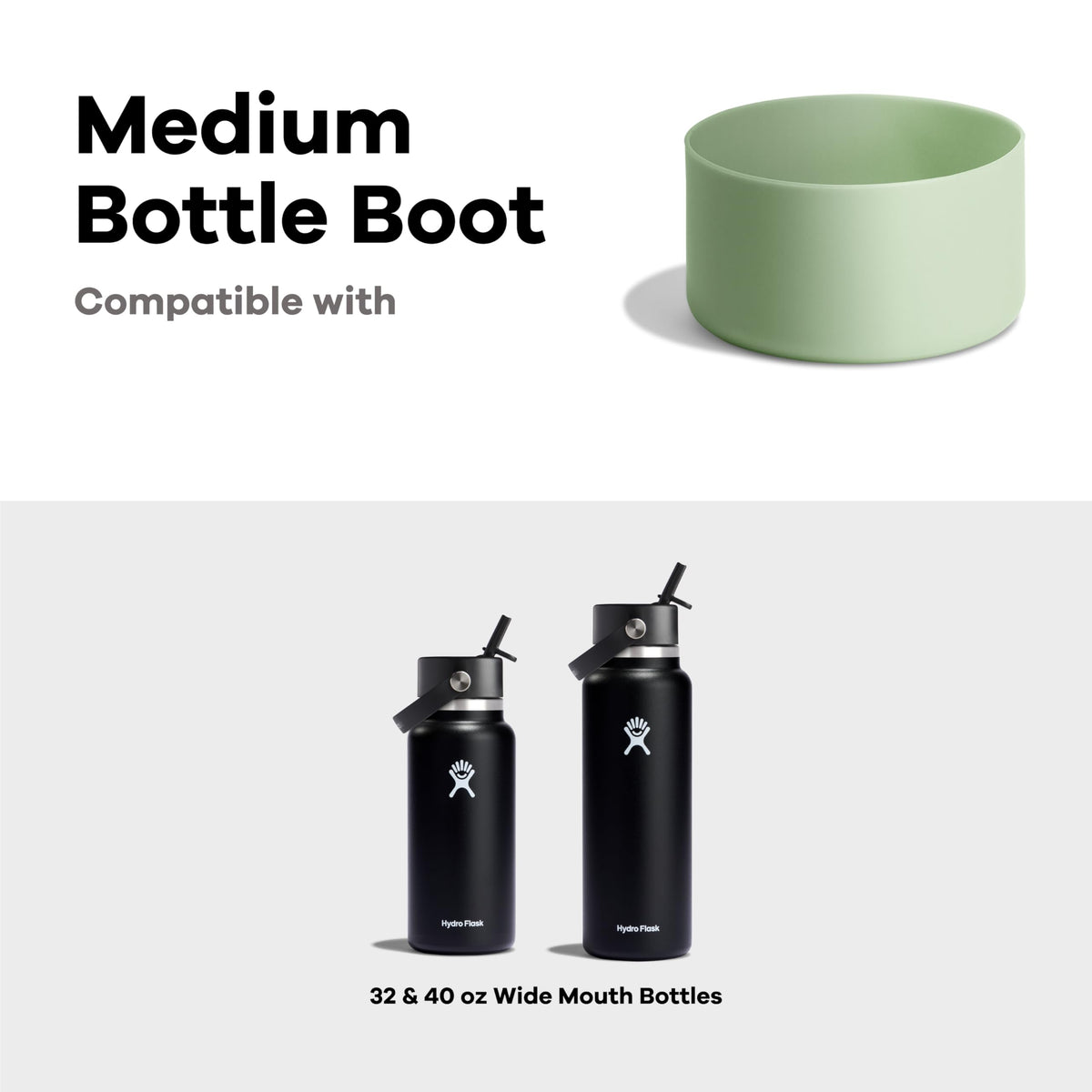 Hydro Flask Bottle Boot – Bottom Protector Sleeve – Silicone Water Bottle Accessory Medium Aloe Green