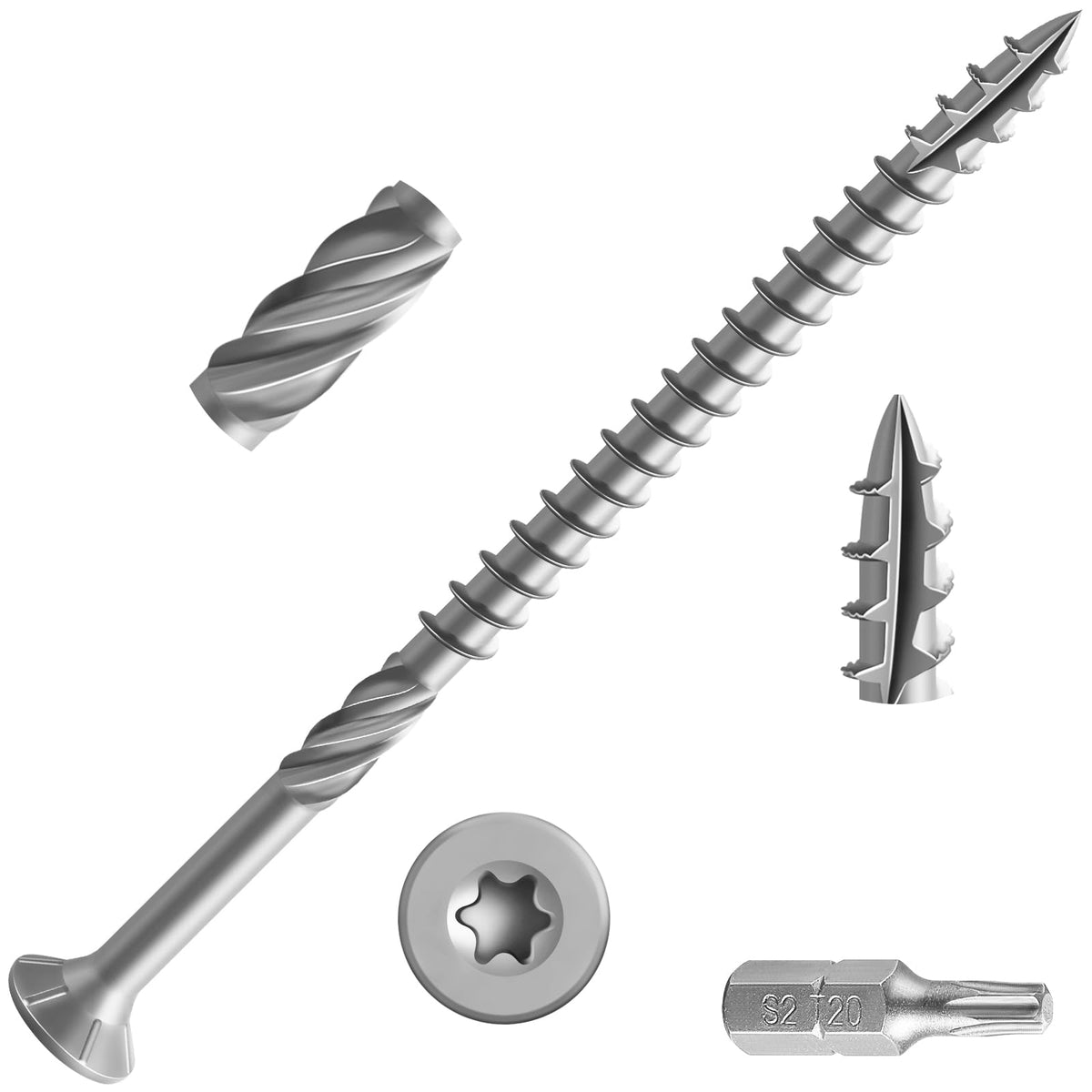 Wensilon #10 * 3-1/2" 304 Stainless Steel Deck Screws, (130pcs) 2 lbs.Exterior Wood Screws, Rust Resistant epoxy Coated, Bronze, T25 Star Bit