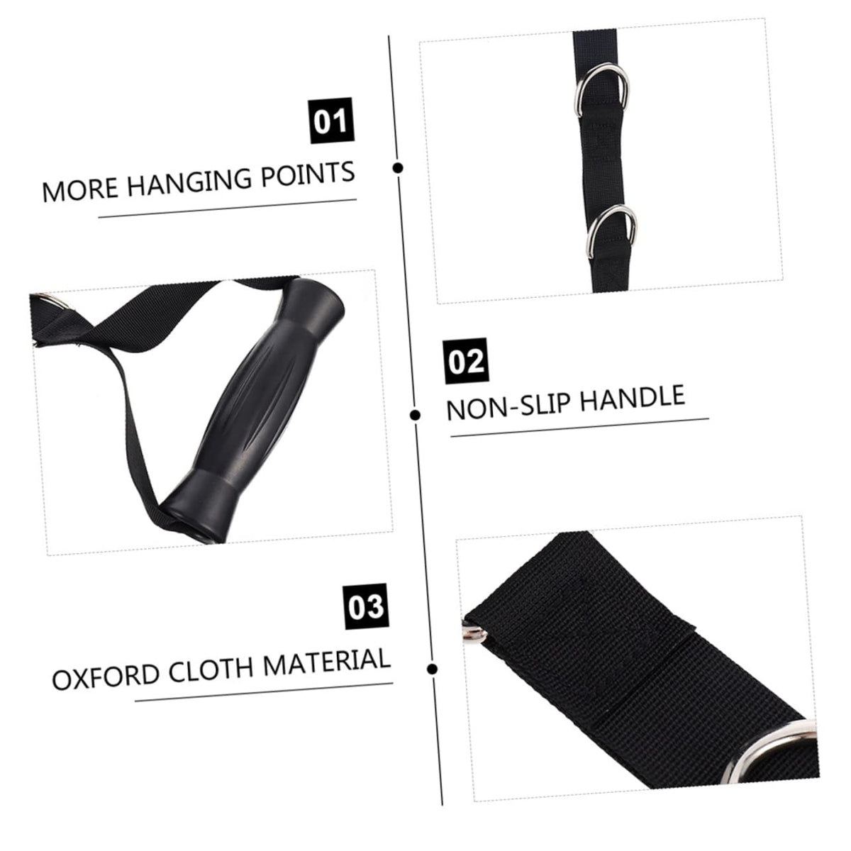Kisangel 2pcs Heavy Duty Fitness Resistance Bands Exercise Pull Handles Black Tension Tape for Strength Equipment and Bicep Workouts