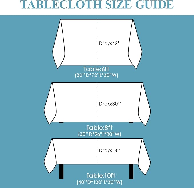 VidaFete 1 Pack Tablecloth 90 * 156inch Rectangle Table Cloth Polyester, Stain Wrinkle Resistant Polyester Dining Table Cover for Kitchen Dinning Party Wedding Tabletop Buffet Decoration(White)