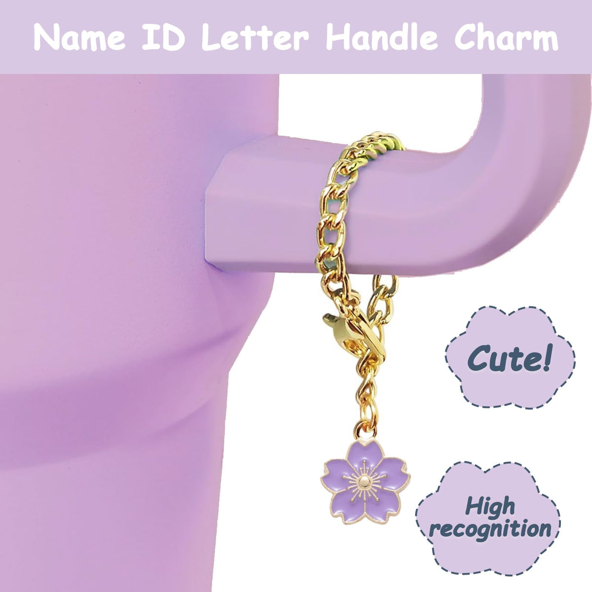 Stanley Cup Accessories Set,Including 2 Pcs 0.4in Straw Cover, 1 Silicone Spill-Proof Stopper Set of 3, 1 Cute Purple Flower Handle Charm, 1 Silicone Boot Fits Stanley 40&30 Oz Tumbler (Lilac)