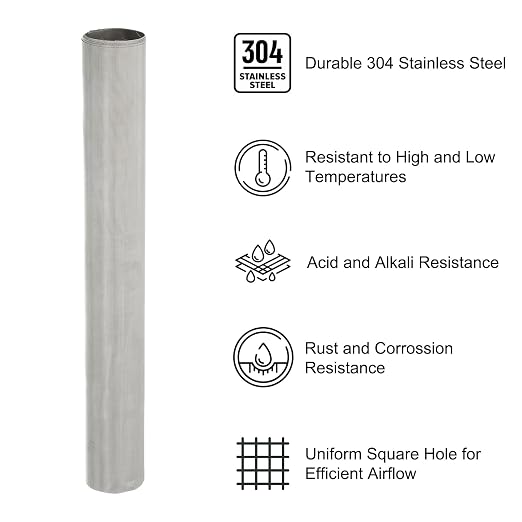 PATIKIL 40" L x 10" W Woven Wire Mesh, 300 Mesh 304 Stainless Steel Air Vent