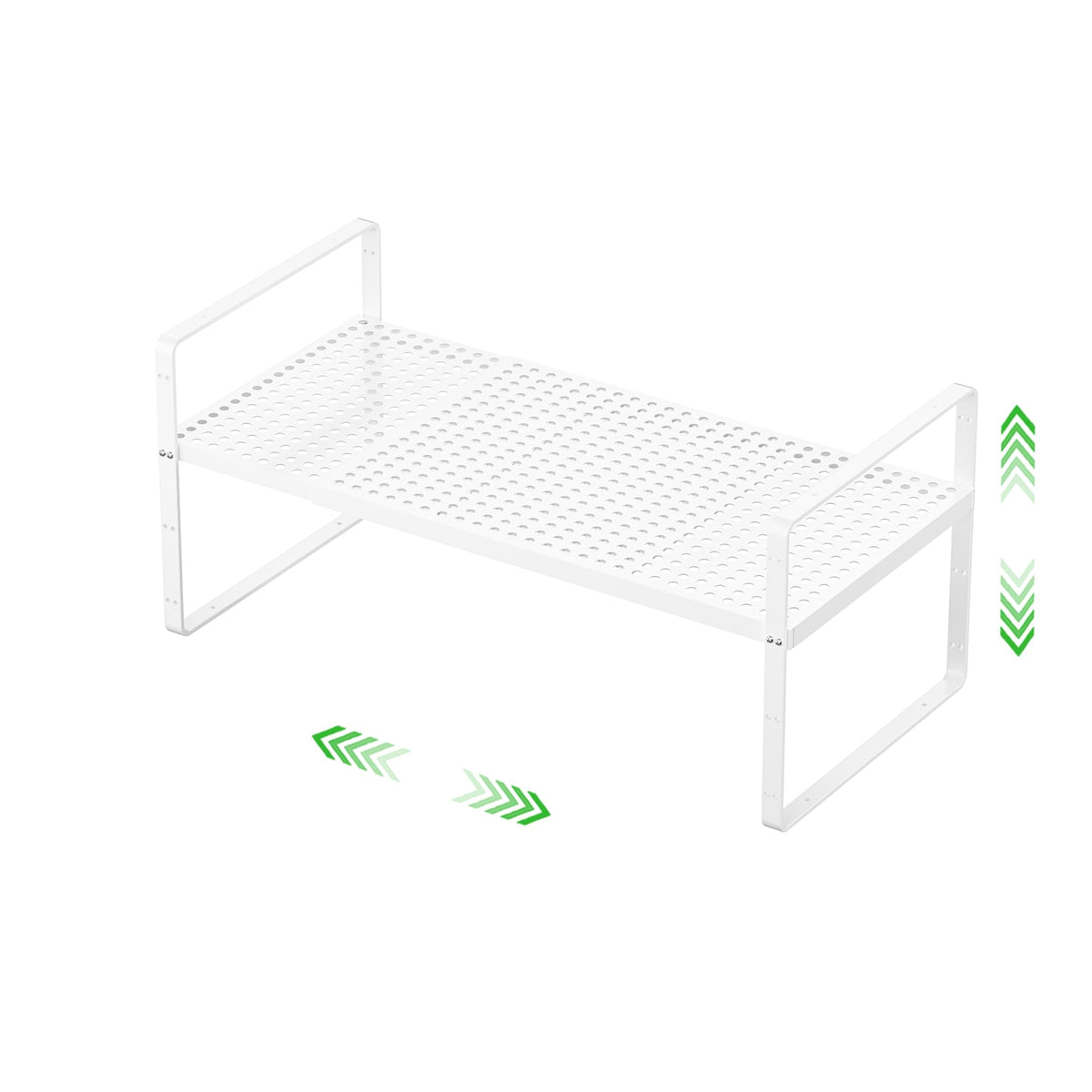 SOFRON Expandable Storage Shelf, Stackable Organizer Rack, White Large 3 PK
