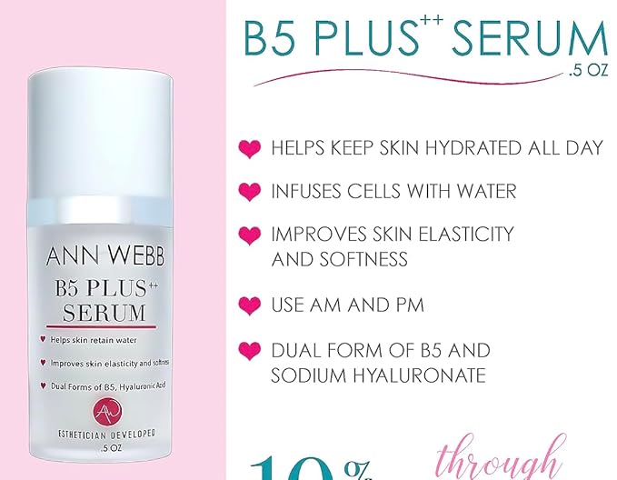 B5 Hyaluronic Serum - HyaluronicAcid + 2 forms of B5 visibly softens fine lines hydrates, plumps & moisturizes your skin for a smoother, softer complexion that looks & feel younger. 6oz