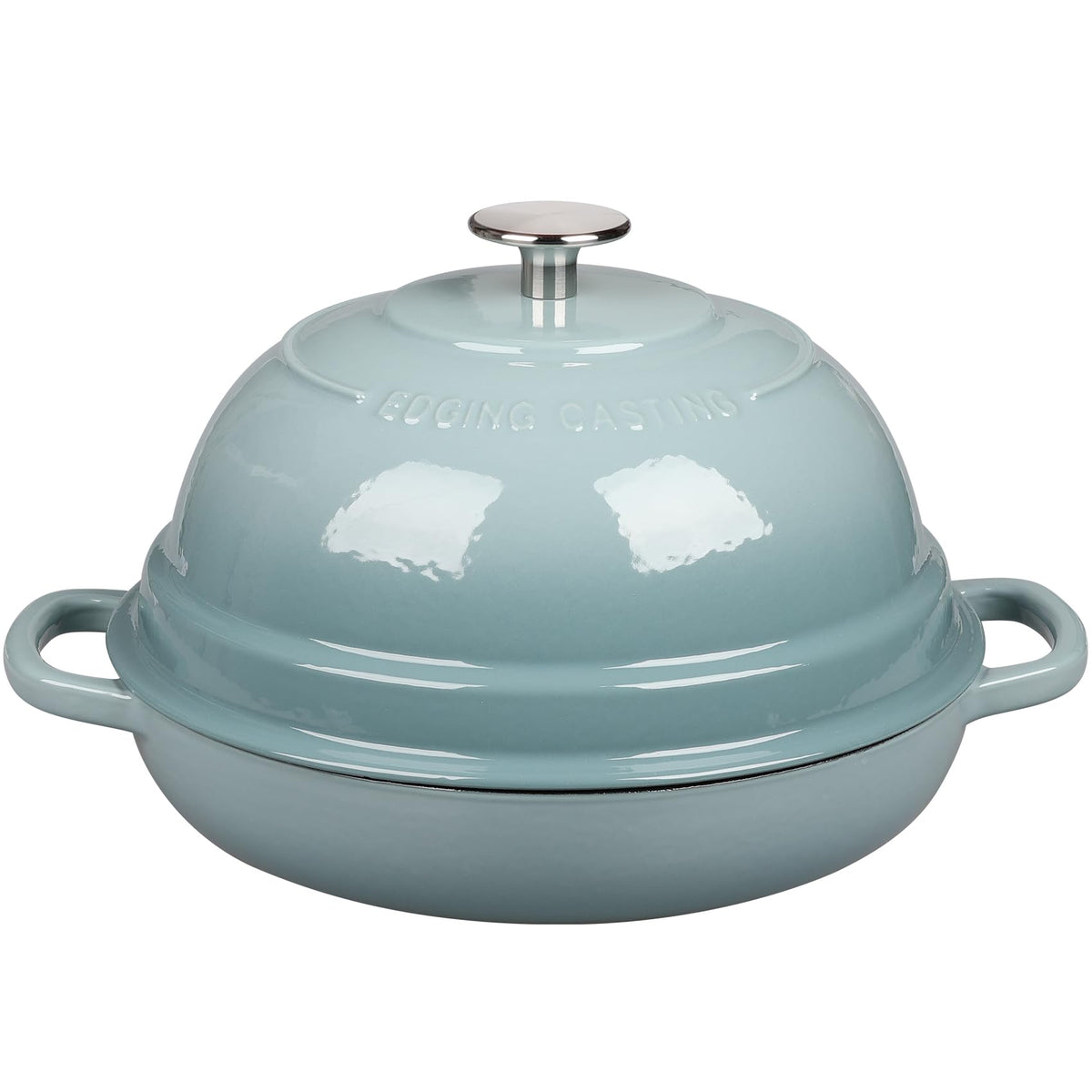 EDGING CASTING Enameled Cast Iron Dutch Oven Pot with Lid, Round Bread Oven for Homemade Sourdough Bread Baking, 6 Quart, Slateblue