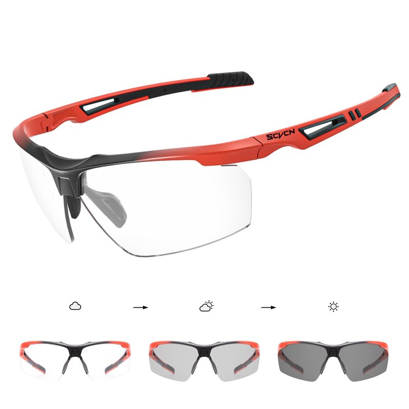 SCVCN Photochromic Sport Sunglasses Cycling Clear Glasses Men Women UV400 Protection MTB BMX Fishing Running Riding Golf Driving Bike Softball Baseball 08