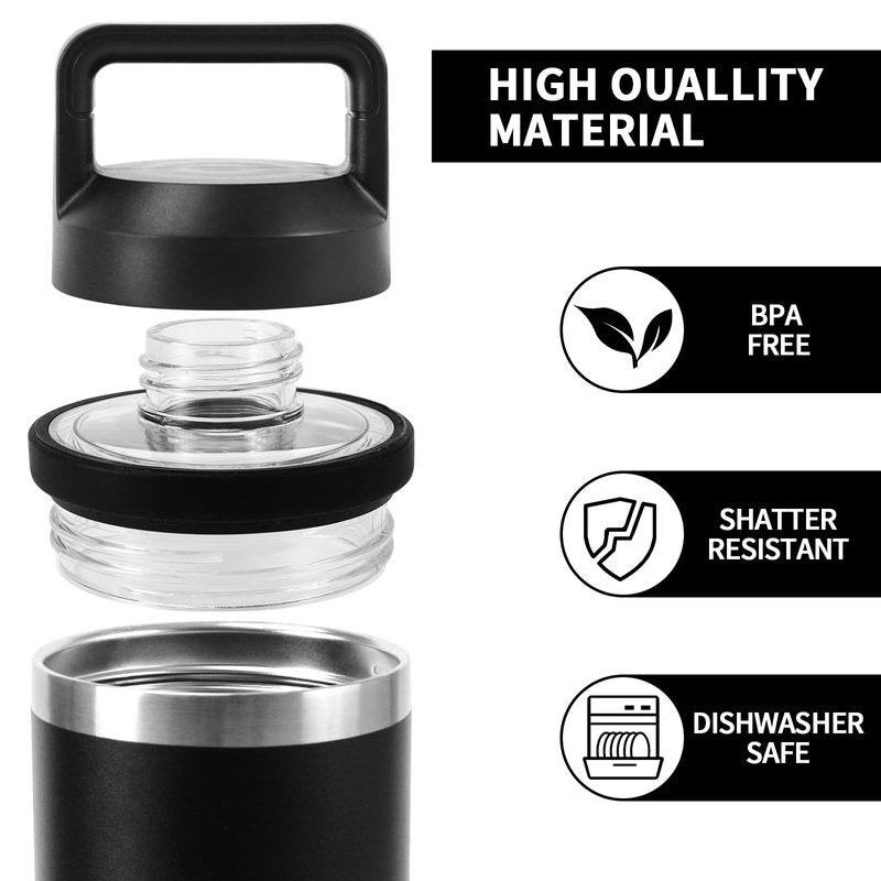 UXIETIN Screw Top Lid Replacement Compatible with Rambler Yeti, Screw Top Chug Cap Compatible with All Yeti Rambler 18/26/36/46/64 OZ,1PC