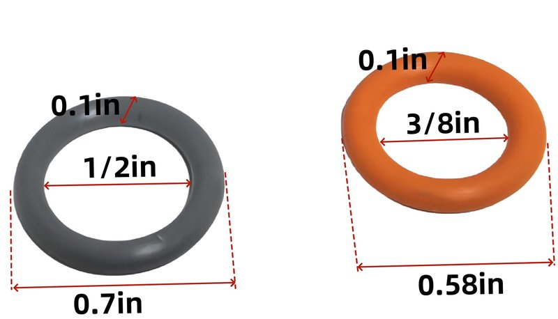1/4" & 3/8" Pressure Washer QD Colored O-Rings (1/4''&3/8''(25+25) 50 Pack （Red+Grey）,M22 Quick Connect Coupler