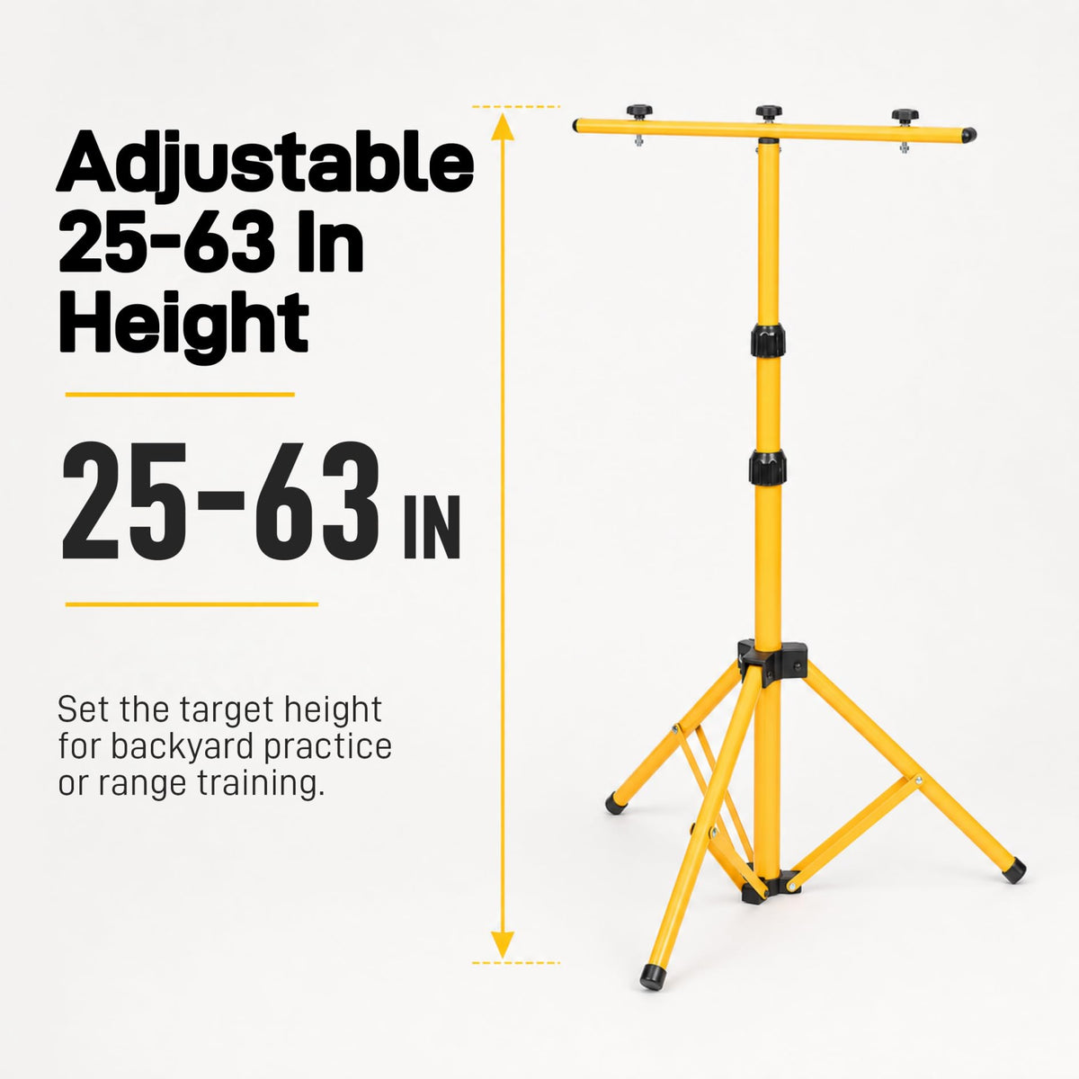 Archery Target Stand, Adjustable Foldable Metal Bow and Arrow Target Tripod Stand for Backyard & Shooting Range, Hanging Target Holder for Straw, Foam, Grass & EVA Targets, Also Fits Work Lights