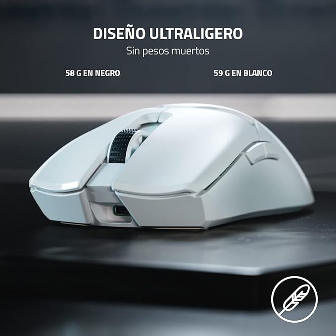 Razer Viper V2 Pro HyperSpeed Wireless Gaming Mouse: 59g Ultra-Lightweight - Optical Switches Gen-3-30K Optical Sensor - On-Mouse DPI Controls - 90hr Battery - USB Type C Cable Included - White