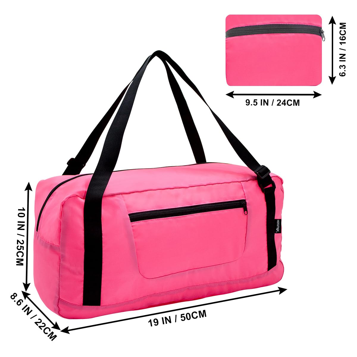 HOLYLUCK Foldable Travel Duffel Bag For Women & Men Luggage Great for Gym - pink