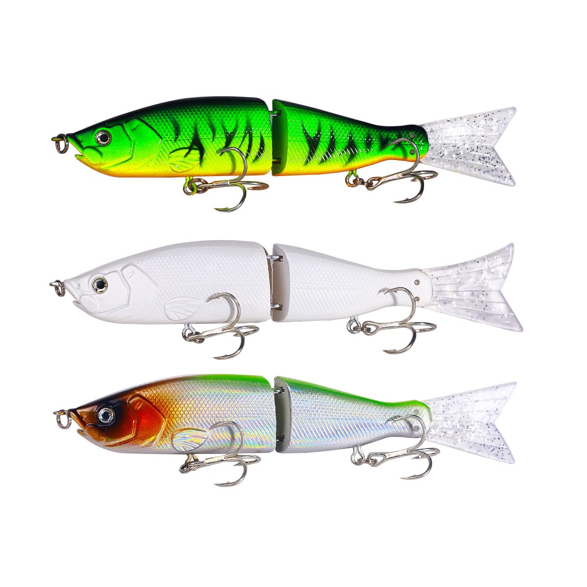 3Pcs HENGJIA Glide Bait Fishing Lures Jointed Swimbait,Life-Like Swimbaits
