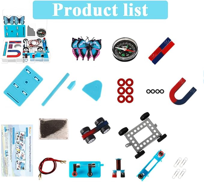 Science Experiment Magnets Set for Kids Electromagnet and Basic Circuit Tools Kit for School Lab Education Physics Projects DIY STEM Kit Educational Toys for Child