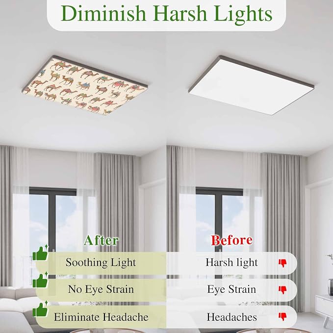 Fluorescent Light Covers for Ceiling Lights Desert Camel Magnetic Light Filters