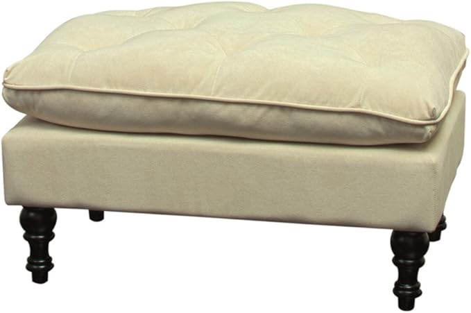 Christopher Knight Home Creme Tufted Fabric Ottoman, Cream