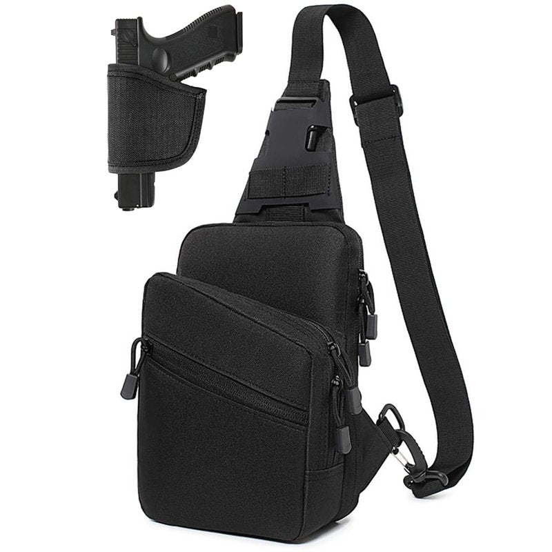 Vdones CCW Concealed Carry Chest Bag with Gun Holster, Adjustable Tactical Sling Bag Crossbody EDC Gun Carry Bag for Men