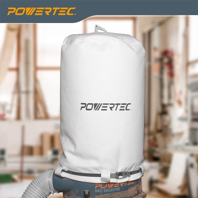 POWERTEC 70333 Dust Collector Bag, 1 Micron Filter,