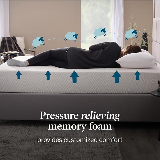 LUCID 10 Inch Memory Foam Mattress - Plush Feel - Infused with Bamboo Charcoal and Gel - Bed in a Box - Temperature Regulating - Pressure Relief - Breathable - Full Size