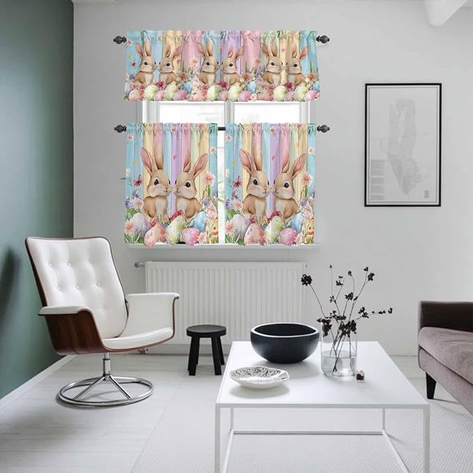 Easter Kitchen Curtains Set 3 Piece