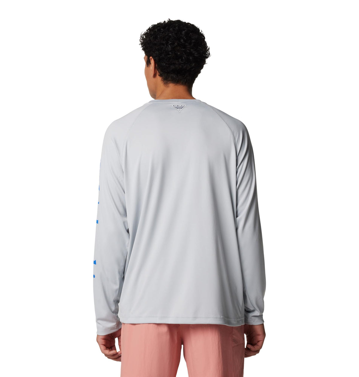 Columbia Men's PFG Terminal Tackle Long Sleeve Fishing Shirt, Cool Grey/Vivid Blue Logo, Large Tall
