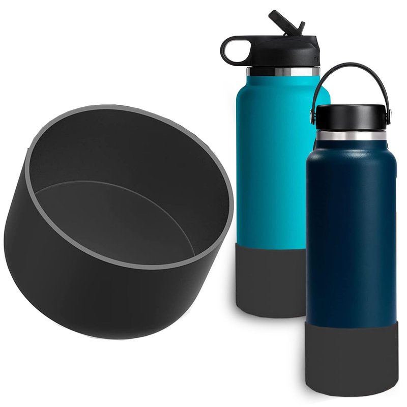 Boot for Hydro Flask 32 oz 40 oz, Thermoflask, Iron Flask, and the 32-40 oz water bottles (bottom width 3.5"-3.6"), Black