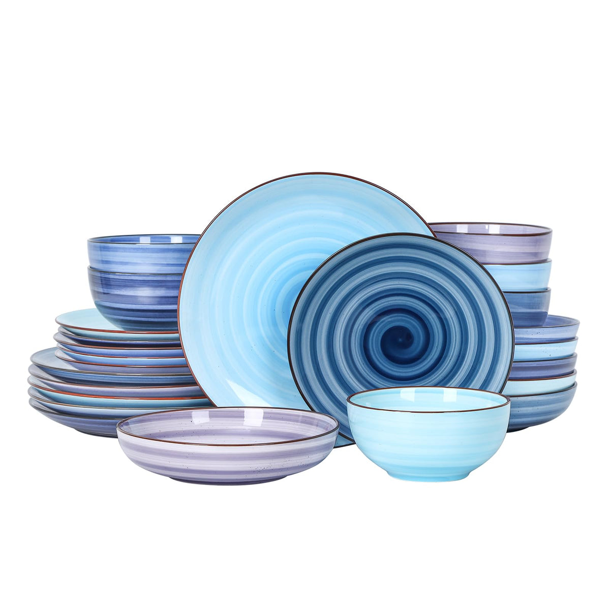 Selamica Ceramic Dinnerware Sets for 4, 16 Pieces Plates and Bowls Sets, Dishes set for 4-Chip and Scratch Resistant, Dishwasher&Microwave Safe, Assorted Colors